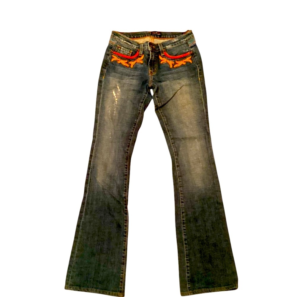 People For Peace Floral Embroidered Western jeans